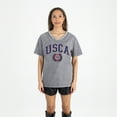 thumbnail image 4 of Women's Gameday Couture Gray University of South Carolina Aiken Pacers Iconic Edge Rhinestone V-Neck T-Shirt, 4 of 7