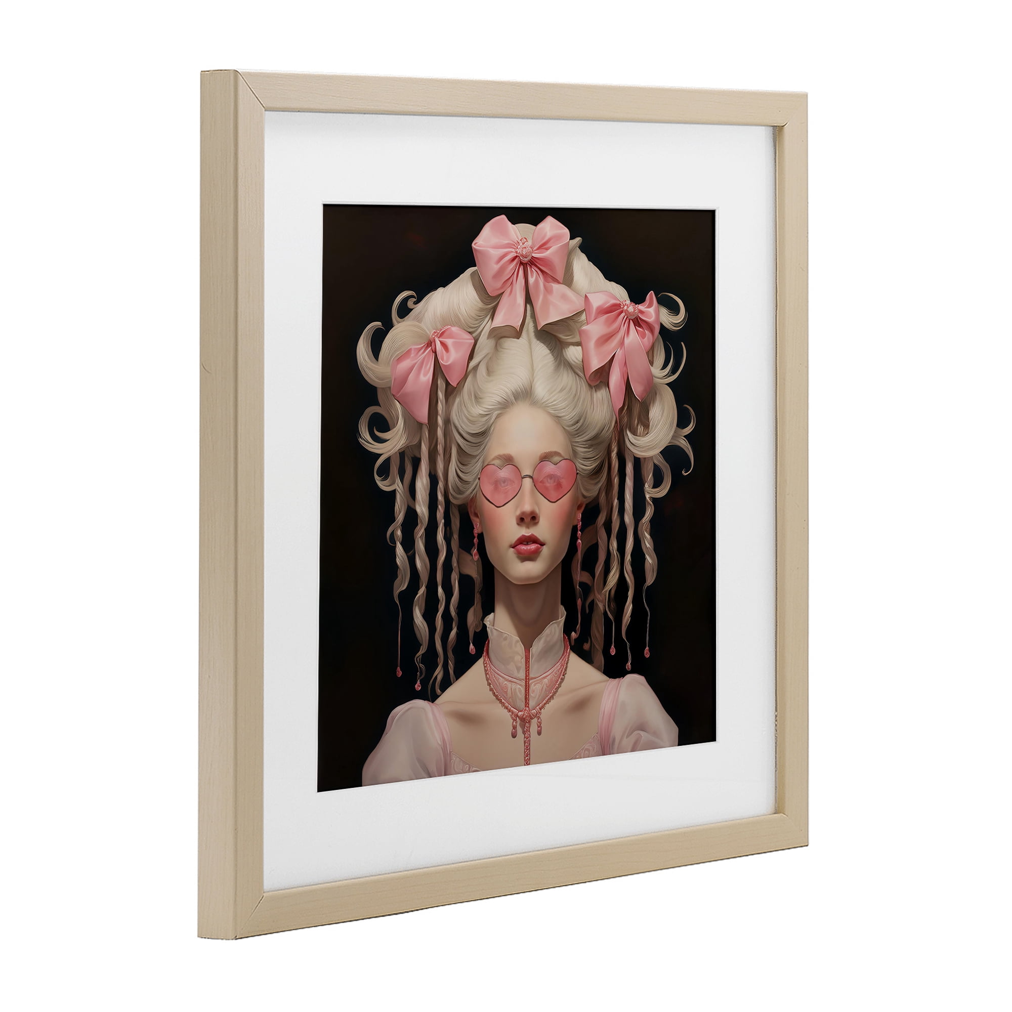 Stupell Industries Rococo Woman Opulent Ribbons Birch Framed Print Under Glass, design by Grotto Studios