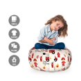 thumbnail image 2 of Lunarable Truck Storage Toy Bag Chair, Little Boys and Girls in Uniforms Fighters Theme Career Profession Pattern, Stuffed Animal Organizer Washable Bag, Small Size, Red Cream C104, 2 of 3