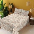 thumbnail image 2 of Ambesonne Floral Fitted & Flat Sheet with Shams 4 Pcs Set, Weathered Look Roses Pattern, Full, Off White and Pale Rose, 2 of 5