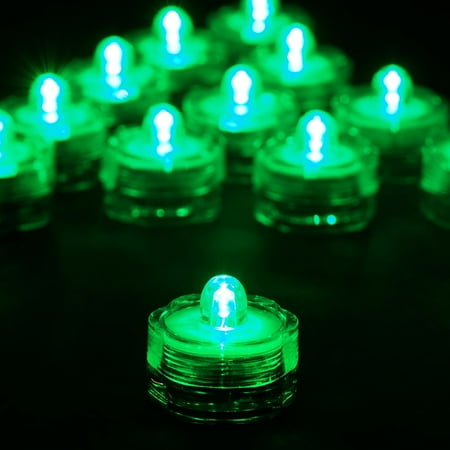 

Efavormart Submersible LED Waterproof Light RGB for Vase Wedding Party Fish Tank Tea Vase Battery Candles - Green-12pcs