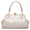 thumbnail image 1 of LinYooLis Sac à Main Rétro à Poignée Supérieure pour Femmes Sac à Bandoulière avec Serrure de Baiser Sac de Soirée pour Fête Portefeuille avec Sangle Réglable, 1 of 7