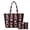 Black Pink Christmas Print, variant on Blue Snowman Print 2Pcs Quilted Tote Bag Set with Matching Cosmetic Pouch, Lightweight Large Capacity Winter Shoulder Handbag for Christmas Shopping Work Travel Holiday