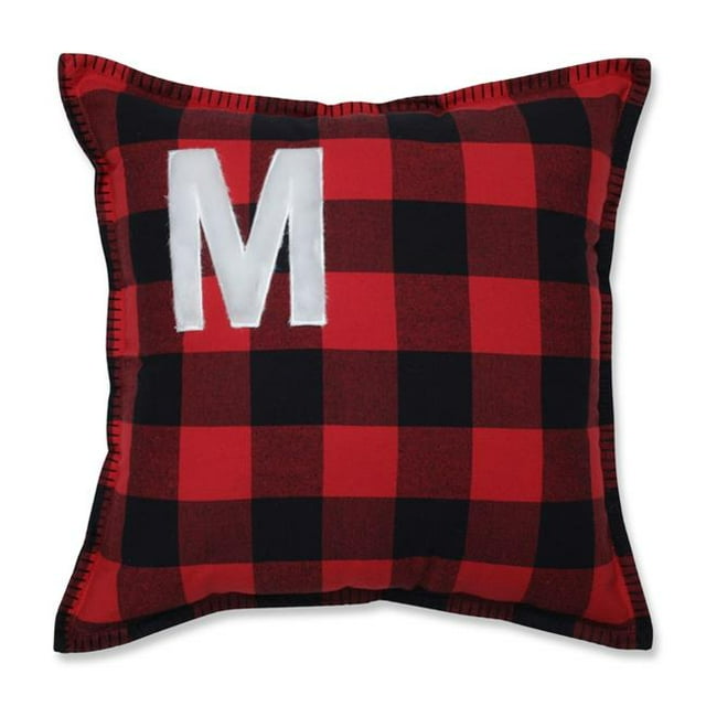 Pillow Perfect 628271 17 in. Buffalo Plaid M Throw Pillow - Black