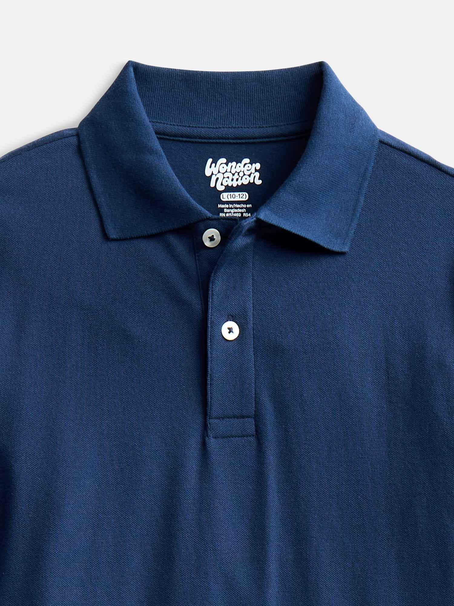 Wonder Nation Boys School Uniform Short Sleeve Pique Polo Shirt, 2-Pack, Size 4-18 & Husky