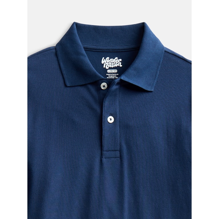 Wonder Nation Boys School Uniform Polo Shirt, 2-Pack photo 3