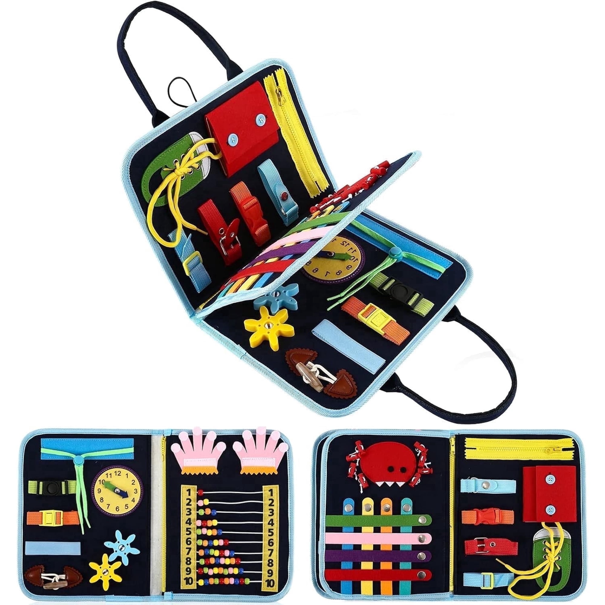 AMQTSLM Fidget Blanket for Adults with Dementia, Dementia Activities for Seniors, Alzheimers Dementia Products for Elderly, Busy Board, Sensory Blanket for Autistic Autism