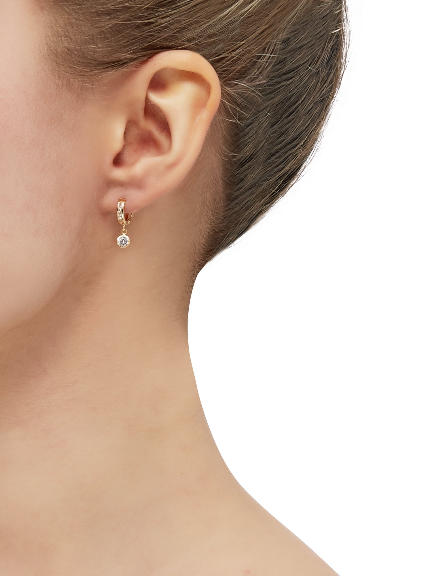Brilliance Fine Jewelry Cubic Zirconia Earrings in 10K Yellow Gold