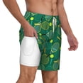 thumbnail image 2 of Kdxio Tennis Rackets And Balls Print Men'S Swim Trunks With Compression Liner 7 Inch Inseam Quick Dry Swim Shorts, 2 of 7