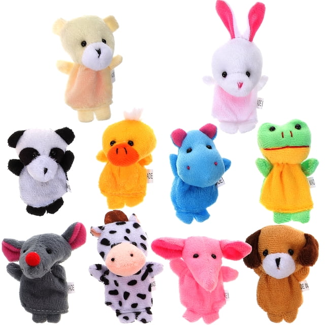Juego de 10 Uds. De marionetas de animales de granja para contar historias, juguetes para niños