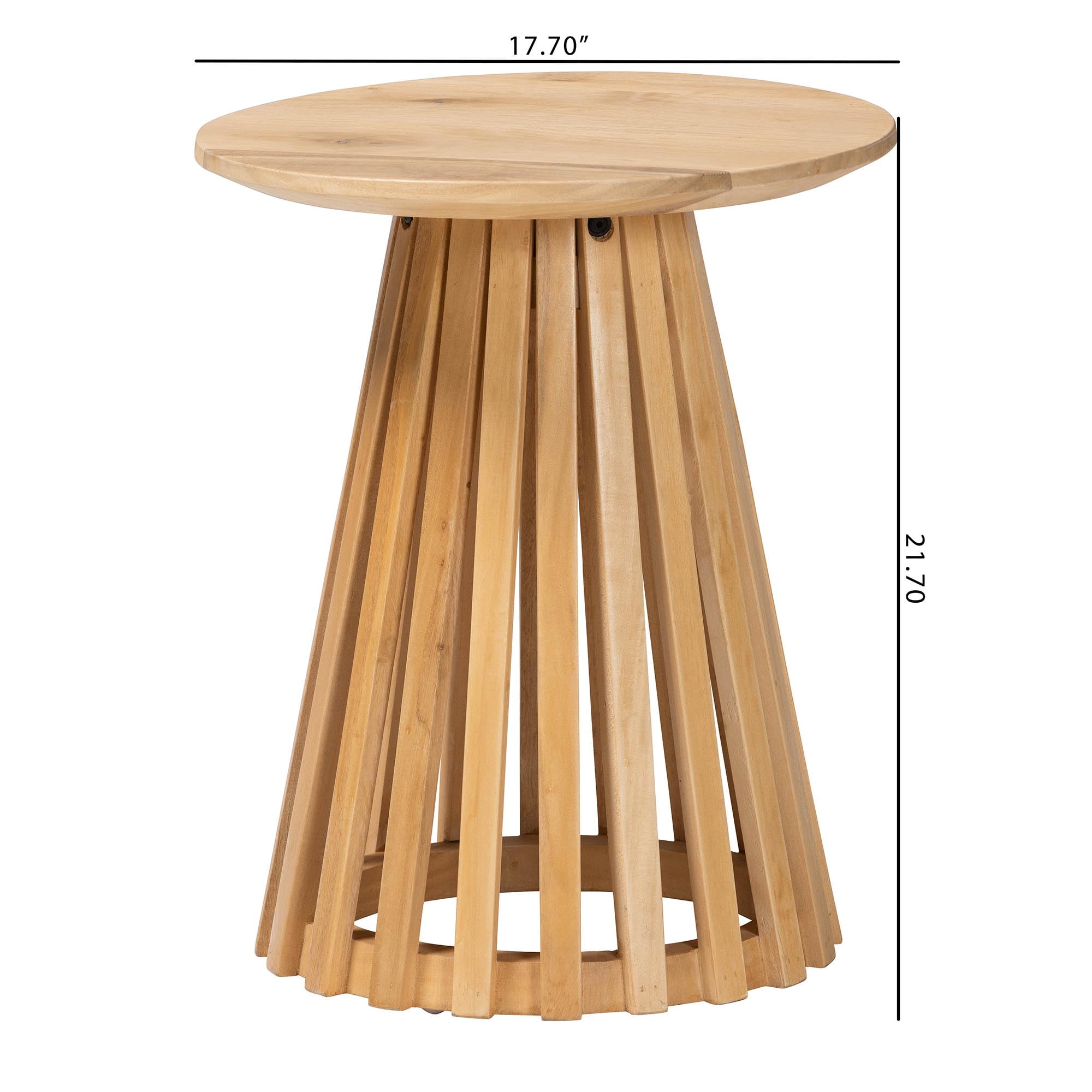 bali & pari Caribic Modern End Table, Natural Brown