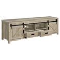 thumbnail image 3 of Madra 2-door Engineered Wood 79-inch TV Stand Distressed Pine, 3 of 13