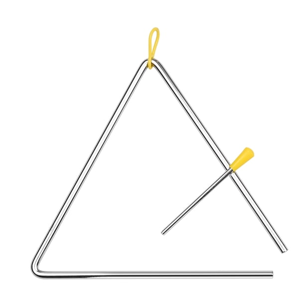 Campana de triángulo Triángulo de campana triangular de 10 pulgadas con mazo de metal. idiófono. percusión de acero. niños pequeños. ritmo de aprendizaje. educación temprana. instrumento musical. perc Maboto Campana de triángulo