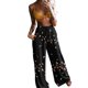 thumbnail image 4 of WILLBEST Pantalones Casuales de Cintura Alta para Mujer, con Cordón, Estampado de Plumas y Flores, Pantalones Largos Bohemios con Bolsillos para La Playa, para Un Estilo Sin Esfuerzo. Extra Grande, 4 of 7