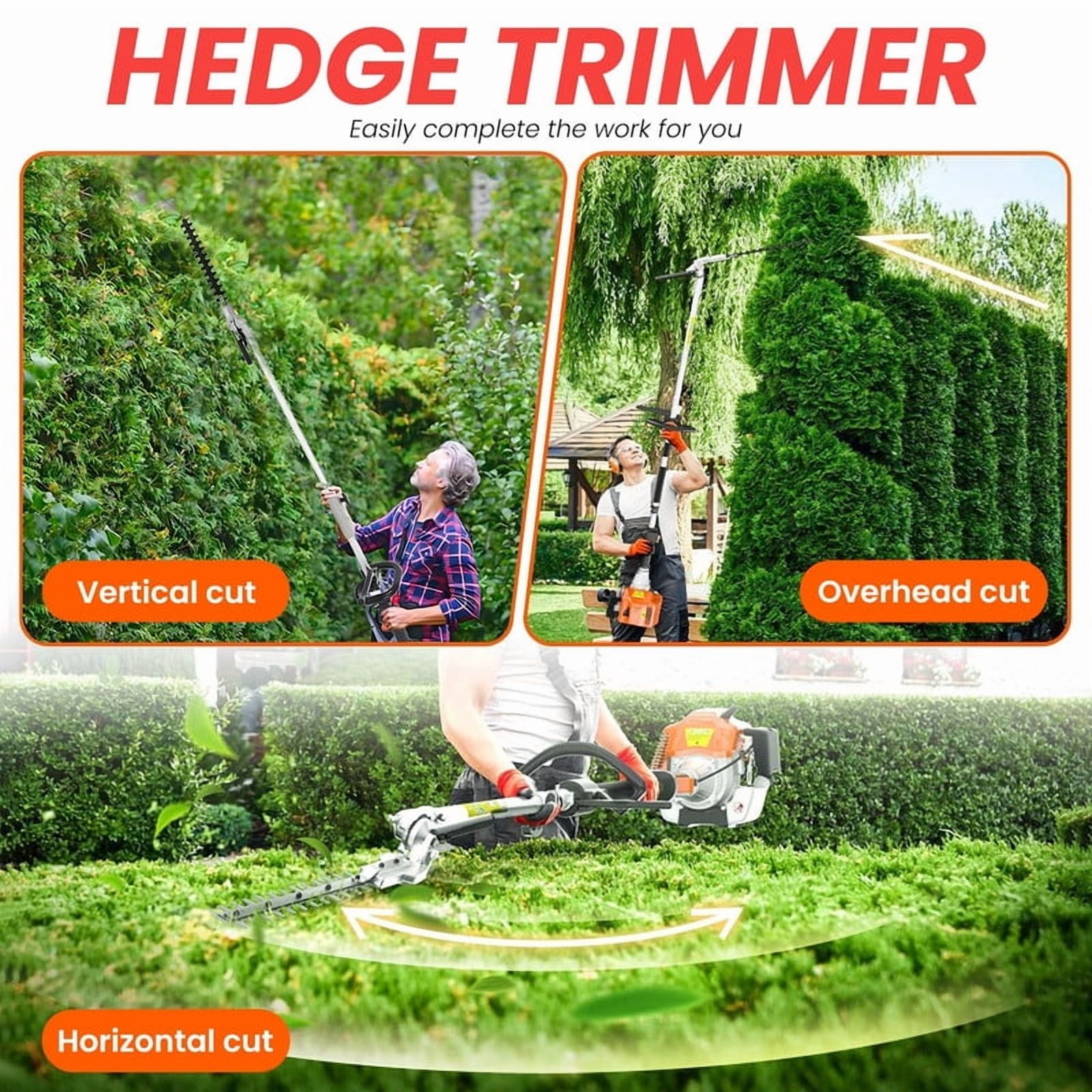 YNCE 52cc Gas Weed Eater,5 in 1 Gas Weed Eate with Hedge Trimmer Chainsaw Brush Cutter,2-Cycle Gas String Trimmers for Weeds and Grass.