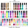 thumbnail image 6 of Pink and Green Jumbo Braiding Hair 3Packs 24in Colorful Braiding Hair Pre Stretched Fluorescent Green Ombre Braiding Hair for Girls #Rouge pink-Sky blue-Light green, 6 of 9