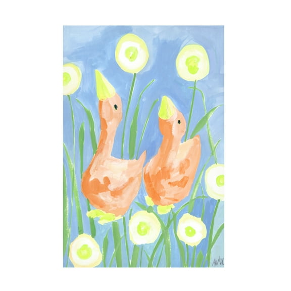 Trademark Fine Art Ania Zwara Orange Gees In The Garden Canvas Wall Art
