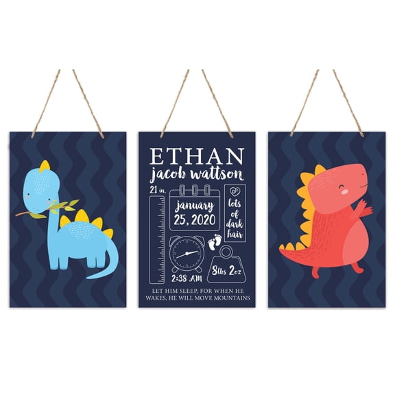 Childrens Wall Decor For Boys and Girls Bedroom - Dinosaurs