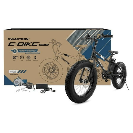 Swagtron - EB-6 20" Electric Bike w/ 20-mile Max Operating Range & 18.6 mph Max Speed - Black