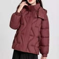 thumbnail image 2 of Patlollav Womens Winter Parkas Solid Color Hooded Thick Casual Coats Long Sleeve Cotton Jacket, 2 of 6