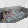 thumbnail image 6 of Coral Soft Flannel Fleece Throw Blanket, Aquatic Pattern with Little Fishes and Coral Reef Bubbles Water, Cozy Plush for Indoor and Outdoor Use, 70" x 90", Dark Coral Baby Blue, by Ambesonne, 6 of 6