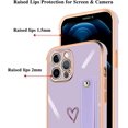thumbnail image 3 of Compatible with iPhone 12 Pro Max Case Thin for Women Girls,Soft TPU Plating Bumper Wristband Holder Bling Phone Case Slim Anti-Scratch Shockproof Love Heart Cute Case Cover(Elegant Purple), 3 of 14