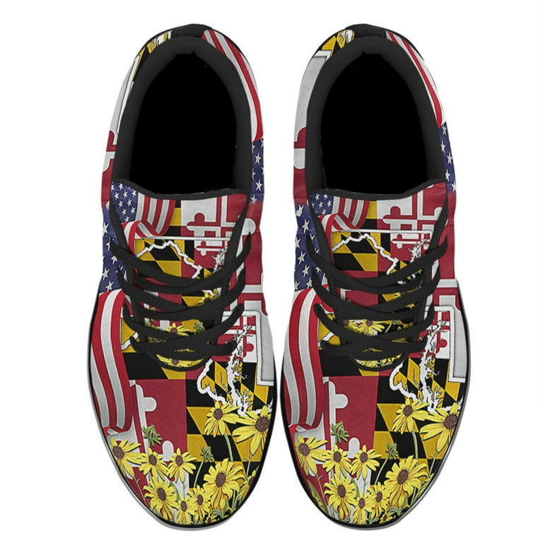 Maryland Black eyed Susan Flower Shoes Sneakers for Women Men