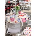 thumbnail image 5 of Outdoor Tablecloth with Umbrella Hole for Patio/Picnic/Party/Camping, Pink Ladybugs Waterproof Table Cloth Round Cover Washable, Rustic Daisy Flowers Leaves Pastoral Beige (Dia 60"), 5 of 9