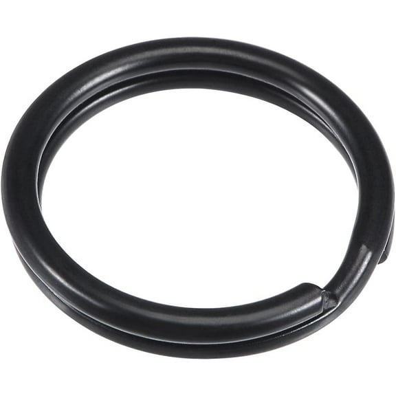 Split Key Rings 15mm Open Jump Connector for Lanyard Zipper Handbag, Electrophoretic Paint Iron, Pack of 30