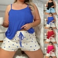 thumbnail image 4 of FAIWAD Women's Plus Size Pajamas Sets Summer Sleeveless Camisole Tops and Cute Heart Print Home Shorts Sleepwear Set, 4 of 4