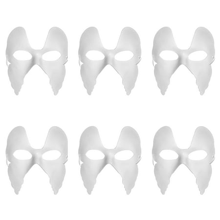 Aspire 6 PCS Blank DIY Masks Craft Paper Halloween Masquerade Face Mask Decorating Party Costume