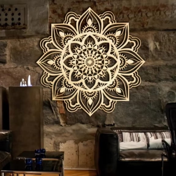 HELLOYOUNG Moroccan Metal Wall Art Handmade Mandala Design, Boho Decor for Living Room Bedroom, Iron Wall Decor