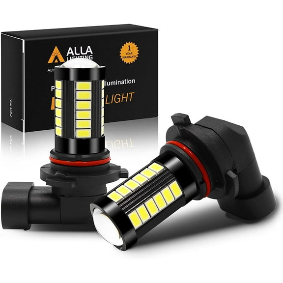 Alla Lighting H10 9145 LED Fog Light Bulbs 2800lm Xtreme Super Bright 9145 LED Bulb 5730 33-SMD 12V 7 Watts LED 9145 Bulb 9140 9145 H10 LED Fog Lights - 6000K Xenon White
