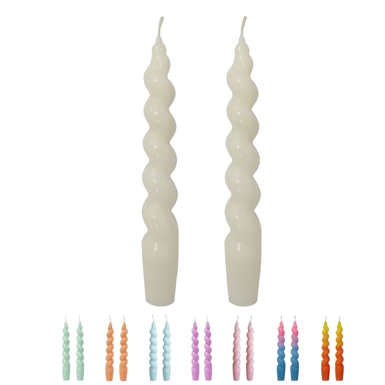 FCMSHAMD White Spiral Taper Candles, 2-Pack photo 1