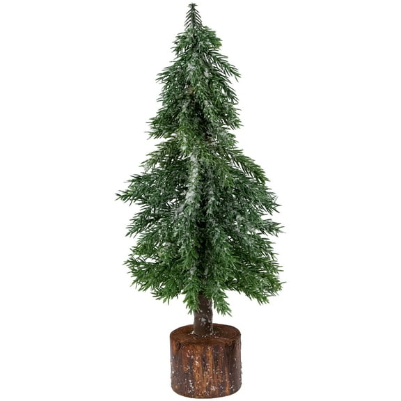 Northlight 1.15 FT Frosted Icy Pine Tree with Jute Base Christmas Tree, Unlit