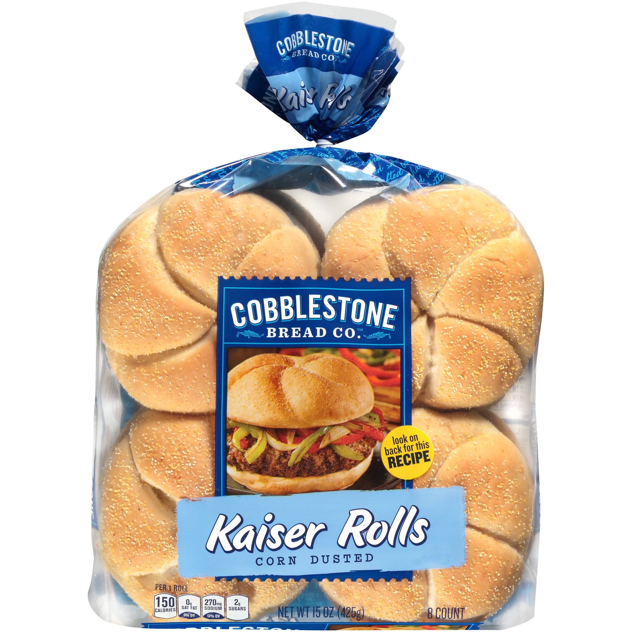Cobblestone Bread Co Corn Dusted Kaiser Rolls 15 Oz Bag Walmart Com Walmart Com
