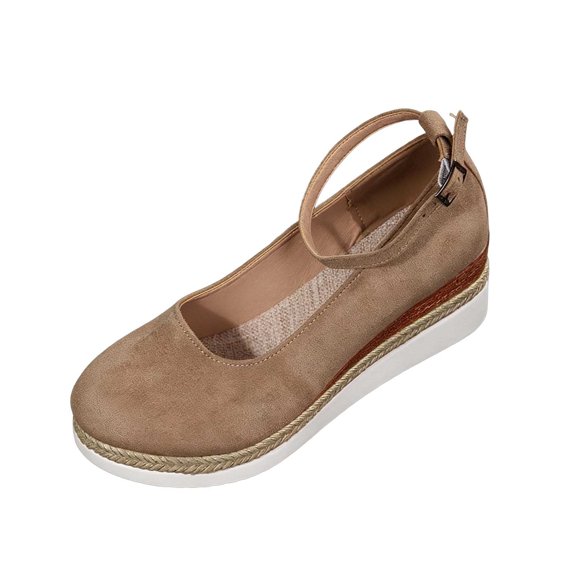 Wensltd Closed Toe Shoes Women Slip On Solid Color Lightweight Walking Shoes