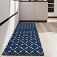 thumbnail image 4 of Navy Blue and White Geometric Pattern Kitchen Rug Mat,Kitchen Runner Rugs Non Skid Washable,Decorative Kitchen Floor Mats for Kitchen,Sink,Laundry,17"X47", 4 of 5