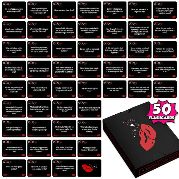 SGACAI Juegos para iniciar conversaciones honestas en pareja, 50 juegos de cartas con preguntas románticas y profundas para parejas, tarjetas de relación para parejas, ideas de juegos para citas no