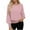 Pink, variant on Women's Round Neck Sequin Trim Sweatshirt, Sparkly Long Sleeve Pullover, Casual Sequin Top, Glitter Crewneck Sweater, Everyday Sparkle Top, Fall Winter Party Wear Hot Pink L