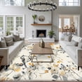 thumbnail image 3 of 5'x8' Area Rugs, Yellow Grey Botanical Indoor Outdoor Area Rug for Living Room Bedroom, Spring Floral Birds Vintage Washable Bathroom Rugs Kitchen Floor Carpet Mats Home Decor Aesthetic, 3 of 8