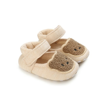 

Calsunbaby Infant Baby Boys Girls Breathable Shoes for Spring Autumn Cartoon Bear Rabbit Shape Non-Slip Sole Shoes Apricot Bear 6-9 Months
