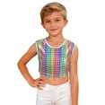 thumbnail image 5 of Gunia Girls Sequin Top Glitter Sleeveless Crop Dance Blouse Performance Dancewear Party Sparkly Tops For Girl Comfy, 5 of 6
