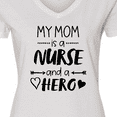 thumbnail image 4 of Inktastic My Mom is a Nurse and a Hero Women's V-Neck T-Shirt, 4 of 5
