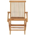 thumbnail image 5 of VidaXL Patio Teak Wood Outdoor Garden No Assembly required Folding Chairs, Natural teak Set of 2, 5 of 22