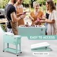thumbnail image 6 of 80 Quart Rolling Ice Chest, Portable Bar Drink Cooler with Catch Basin, Bottom Storage Tray and Bottle Opener for Patio Party BBQ Beach Activities, 6 of 9