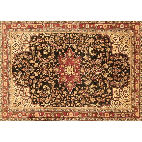 Ahgly Company Indoor Rectangle Medallion Brown Traditional Area Rugs, 8' x 10'