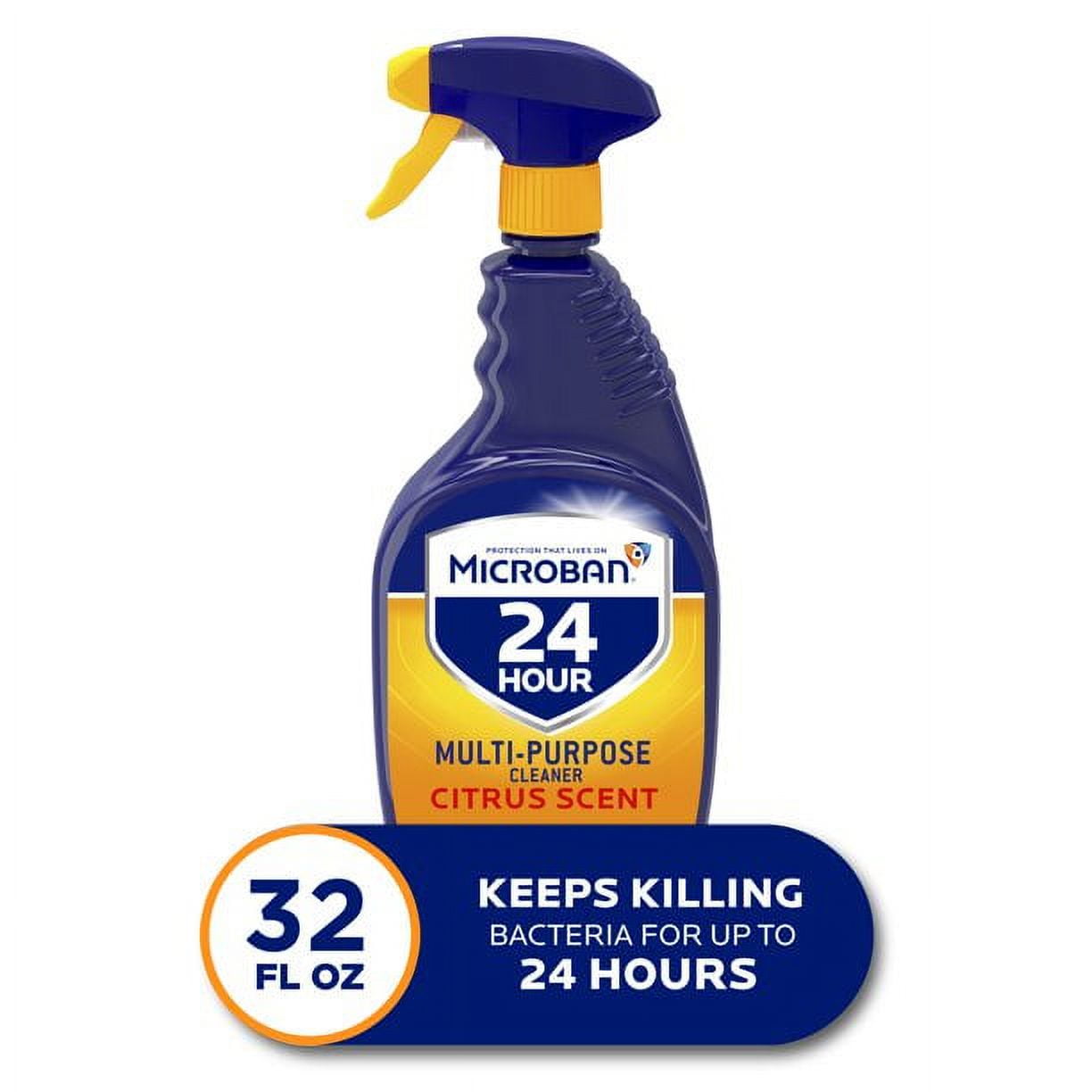 Microban 24 Hour Bathroom Cleaner and Sanitizing Spray Citrus Scent 32 fl oz Walmart