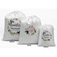 thumbnail image 2 of Darling Souvenir White Floral Wreath Baby Shower Custom Party SuppliesÂ&nbsp;Drawstring PouchesÂ&nbsp;Favor Bags 15 Pieces, 2 of 5