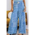 thumbnail image 3 of Pantalones Mujer Pantalones casuales estampados florales Cordón Pantalones de pierna ancha Suave para el trabajo (Azul XXXL) Ygjytge para Mujer Azul T XXL, 3 of 6
